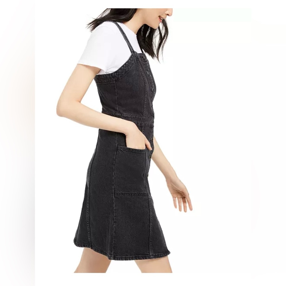OAT—Black Denim Button-Front Dress - Picture 7 of 8